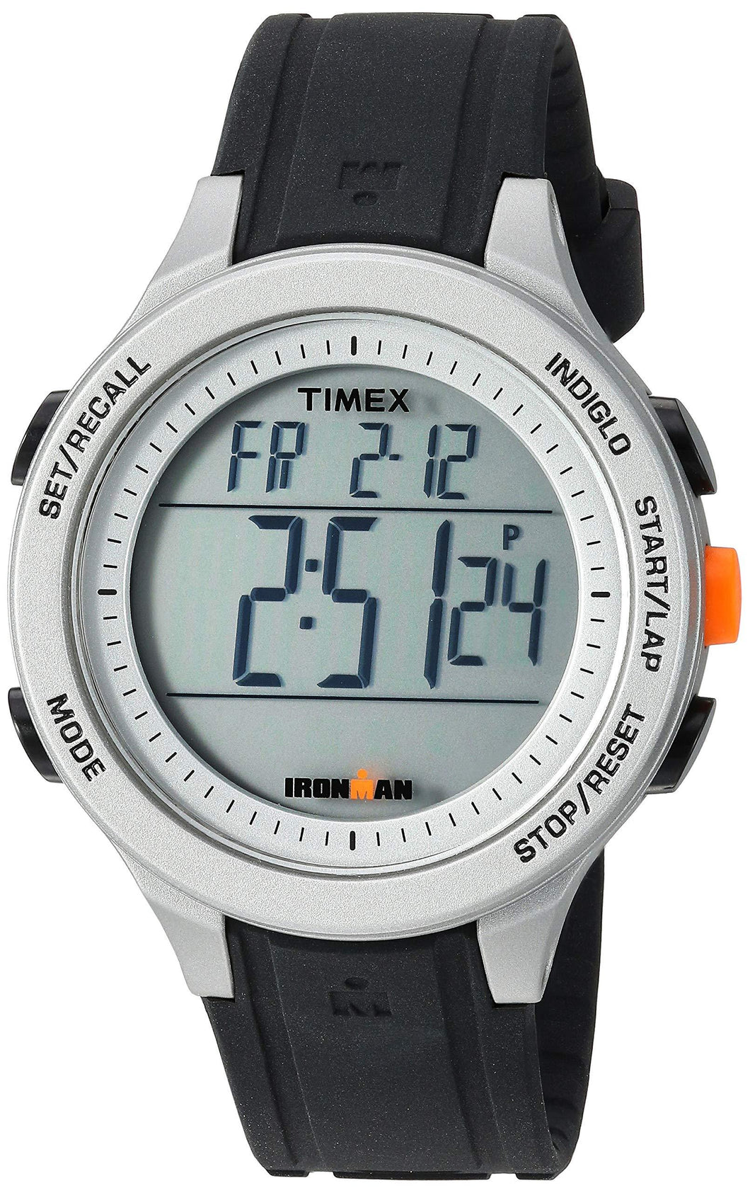 Timex Men's TW5M24600 Ironman Essential 30 Black/Gray/Orange Silicone Strap Watch